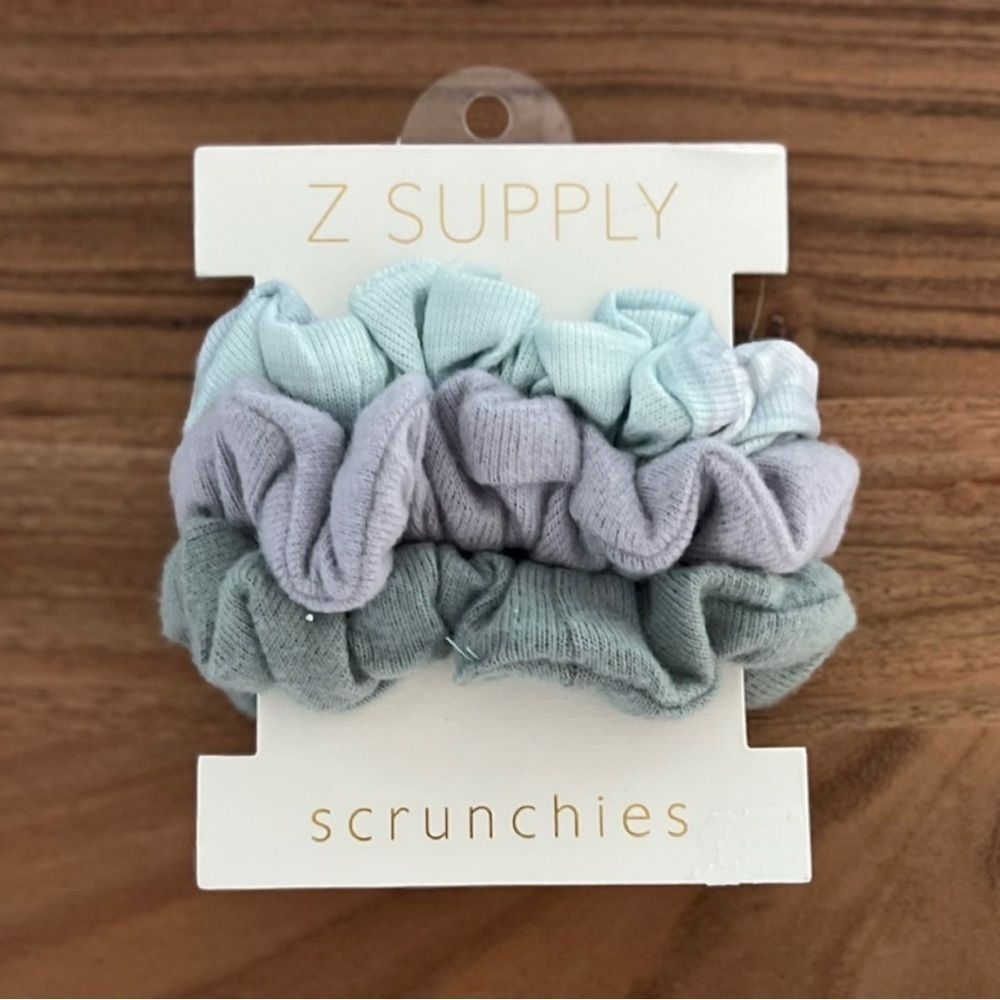 Z SUPPLY NWT Scrunchies 3-Pack BLUE LAVENDER & JADE